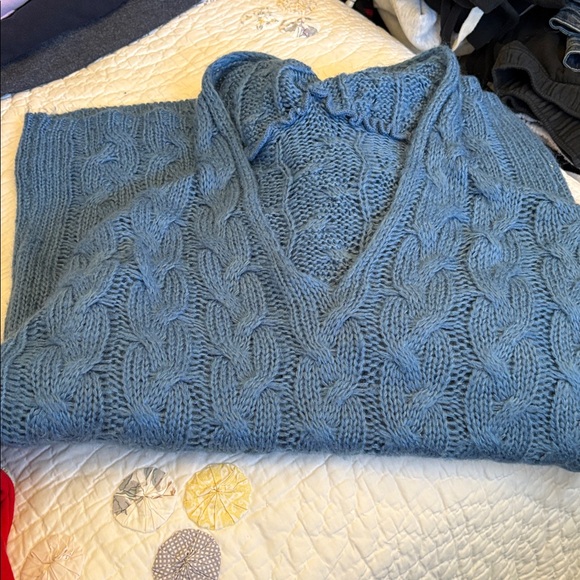 Blue Women's Hooded Sweater - Picture 2 of 8